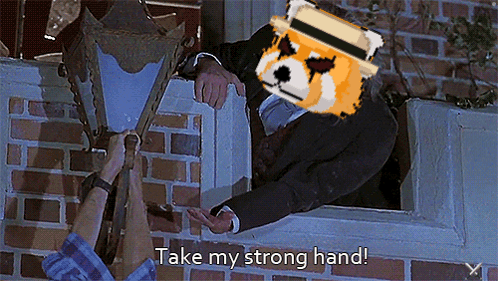 Man Suit Hat Says Take My Strong Hand