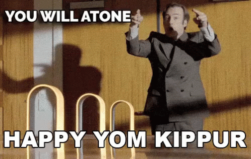 Man Suit Middle Finger You Will Atone Happy Yom Kippur