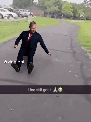 Man Suit Tie Skateboard Unc Still Got It