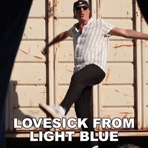 Man Sunglasses Hat With Light Blue Lovesick GIF