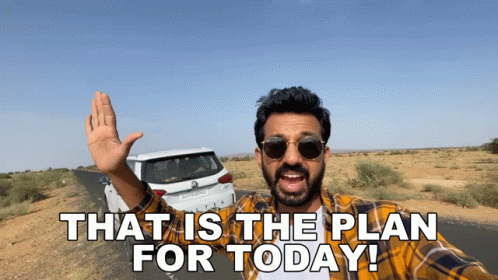 Man Sunglasses Plaid Shirt Saying Plan for Today
