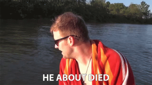 Man Sunglasses Red Towel Saying He About Died GIF