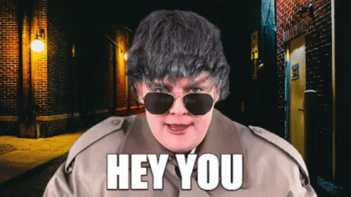 Man Sunglasses Trench Coat Saying Hey You