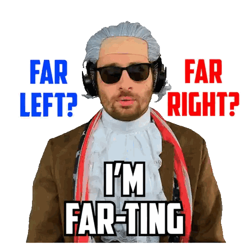 Man Sunglasses Wig Says Far Left Far Right