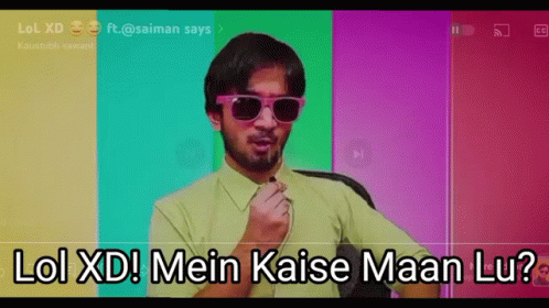 Man Sunglasses Yellow Shirt Lol Xd Mein Kaise Maan Lu