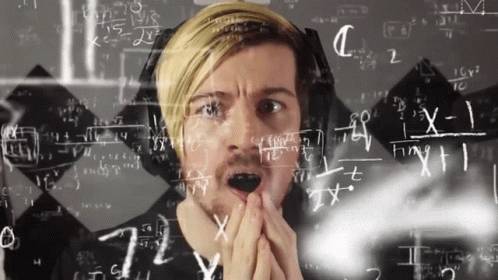 Man Surprised by Math Equations