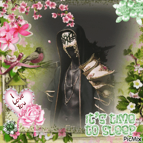 Man Surrounded by Flowers It's Time to Sleep