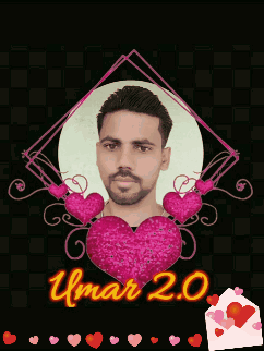 Man Surrounded by Pink Hearts Named Umar