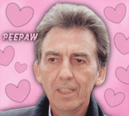 Man Surrounded By Pink Hearts Peepaw GIF