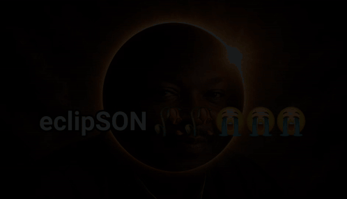 Man Surrounded by Sun Saying Eclipsen