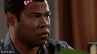 Man Sweating With Hello Kitty Bow