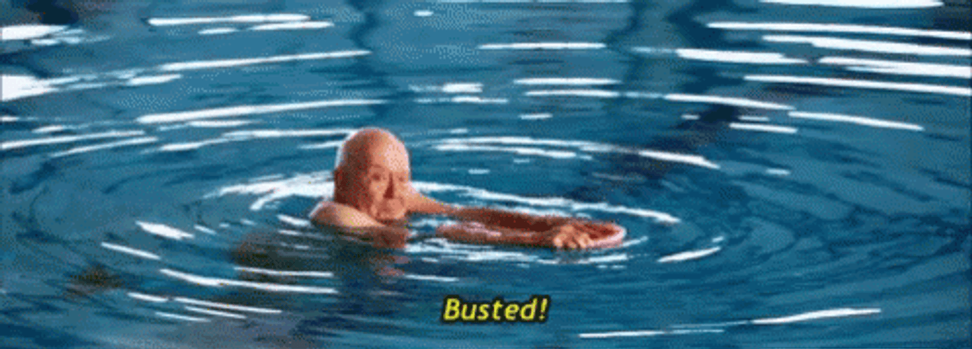 Man Swimming Busted GIF