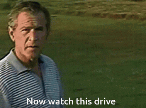 Man Swinging Golf Club Watch This Drive
