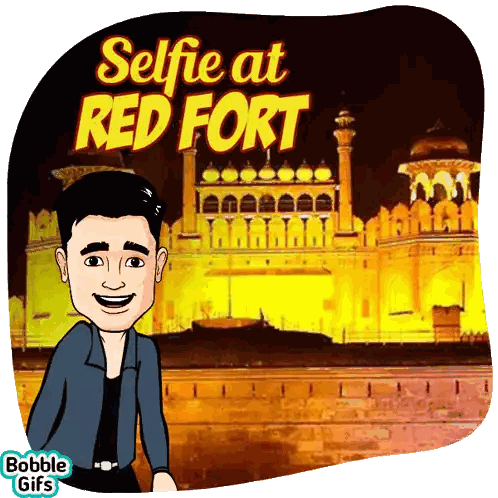 Man Taking Selfie in Front of Red Fort