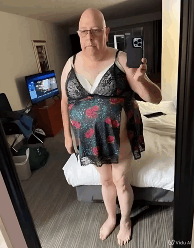Man Taking Selfie In Mirror Vidu Al GIF