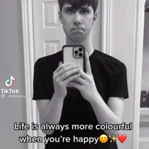 Man Taking Selfie Life Is Always More Colourful When You're Happy