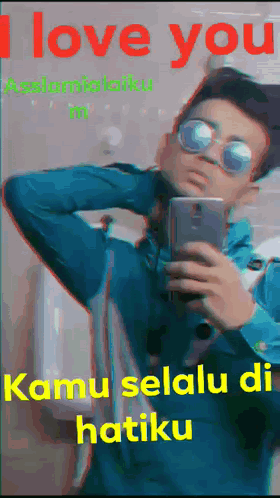 Man Taking Selfie Saying I Love You GIF