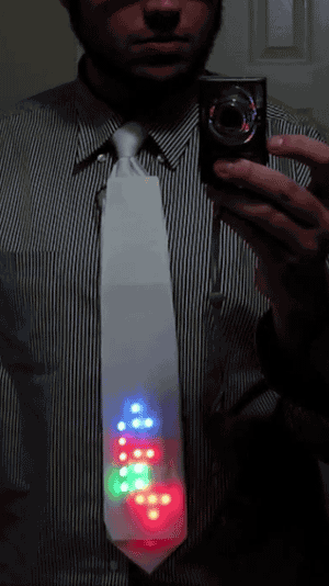 Man Taking Selfie With Christmas Tree Tie
