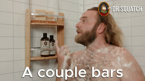 Man Taking Shower With A Couple Bars GIF