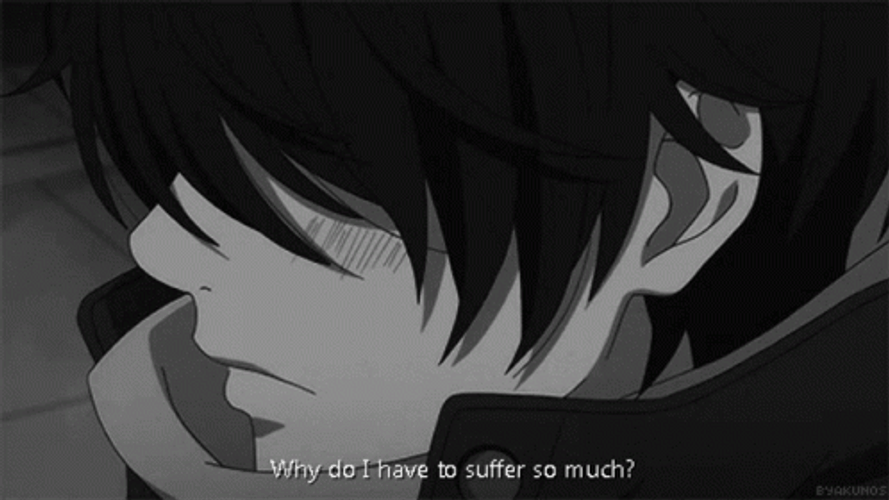 Man Talking Depressed Anime GIF