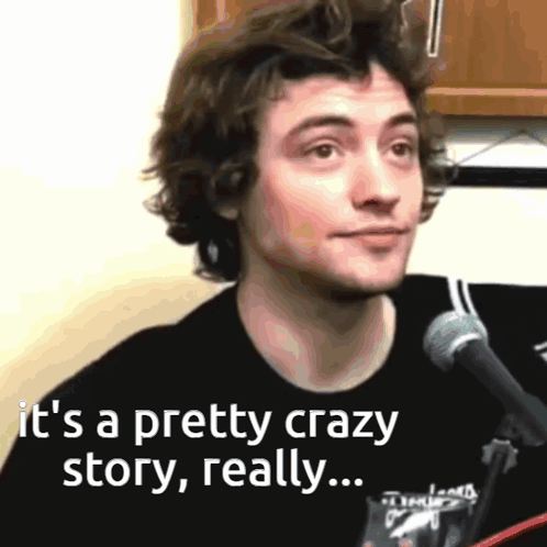 Man Talking Into Microphone Crazy Story