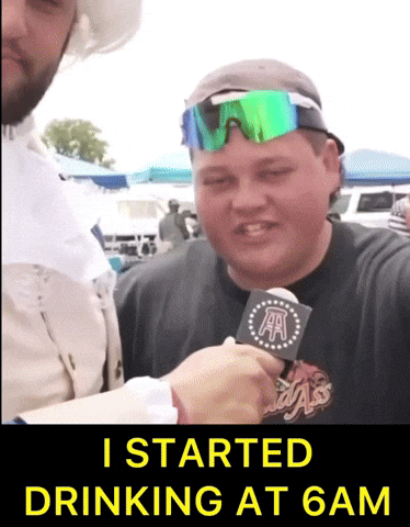Man Talking Into Microphone I Started Drinking At 6Am GIF