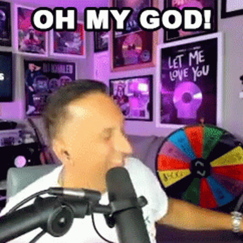Man Talking Into Microphone Oh My God