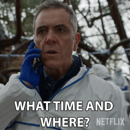Man Talking On Cell Phone Asking What Time And Where GIF