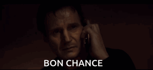 Man Talking on Cell Phone Bon Chance