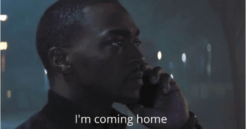Man Talking on Cell Phone I M Coming Home