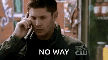 Man Talking on Cell Phone No Way