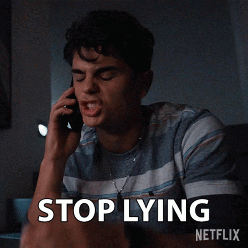 Man Talking on Cell Phone Stop Lying Netflix