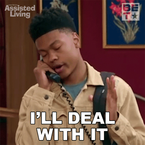 Man Talking On Phone Saying I'll Deal With It GIF