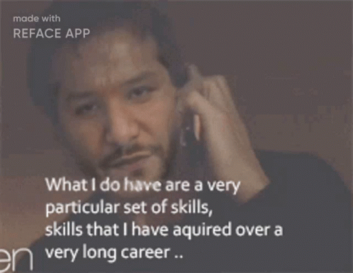 Man Talking on Phone with Skills Quote