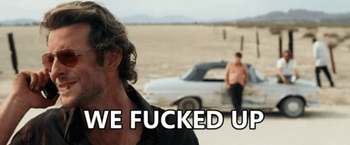 Man Talking On Phone With We Fucked Up GIF