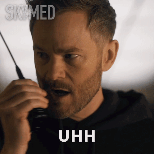 Man Talking On Walkie Talkie Saying Uhh GIF
