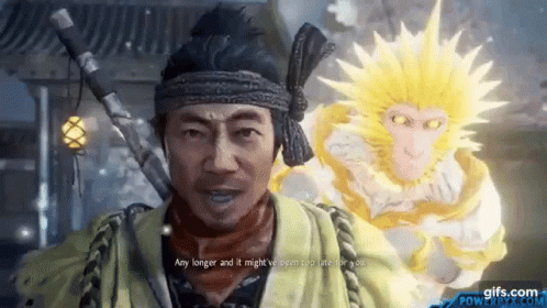 Man Talking to Monkey in Video Game