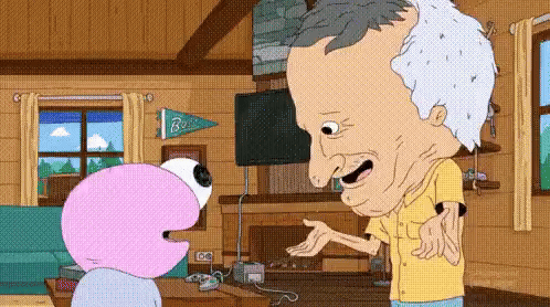 Man Talking to Pink Bird