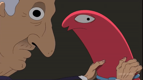 Man Talking To Red Bird Adult Swim GIF