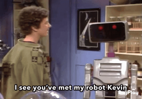 Man Talking to Robot Kevin