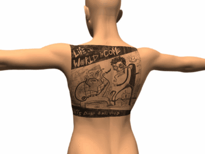 Man Tattoo Back Says Life In World Income GIF