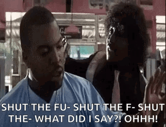 Man Telling Another To Shut The Fu GIF