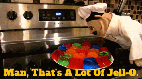 Man That 'S A Lot Of Jell-O Written On A Stove Top GIF
