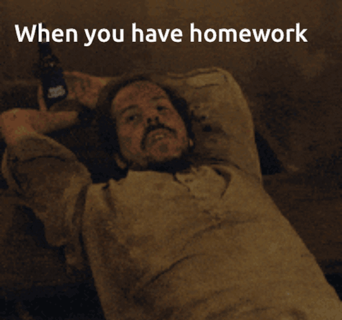 Man Thinking Of Homework While Laying Down GIF