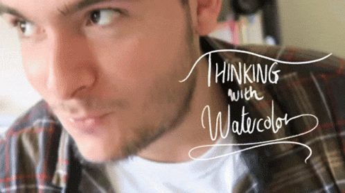 Man Thinking With Watercolor