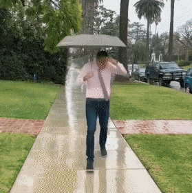 Man Throw His Umbrella GIF