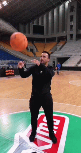 Man Throwing Basketball GIF