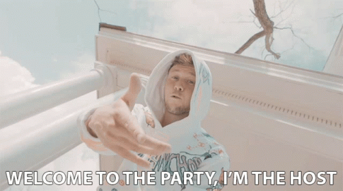 Man Thumbs Up Welcome to the Party I'm the Host