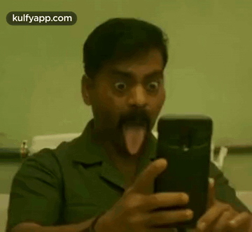 Man Tongue Out Selfie GIF