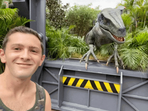Man Took Selfie While Indoraptor At His Back GIF